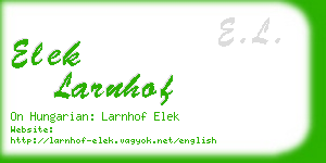 elek larnhof business card